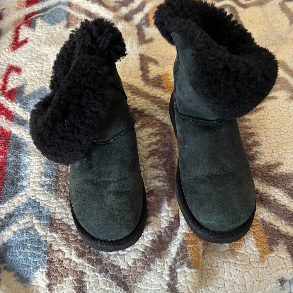 Size 7 Black Bailey Button Uggs - image 1